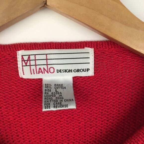 Vintage Christmas Sweater Red Cardigan Large - Picture 8 of 10